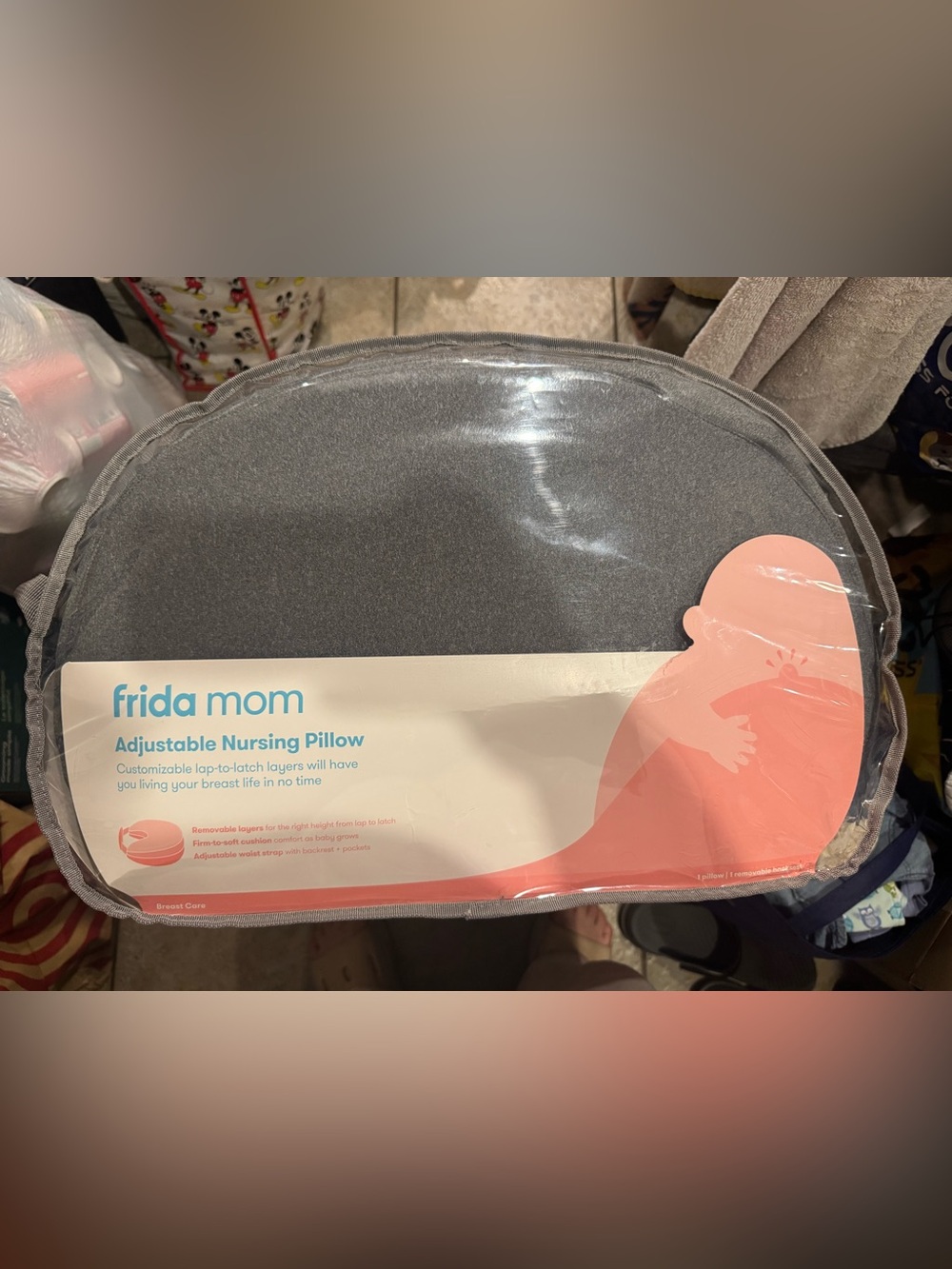 frida mom Adjustable Nursing Pillow - Gray